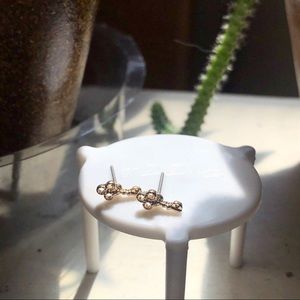 Gold key earring studs